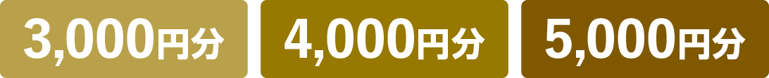 3,000円分 4,000円分 5,000円分